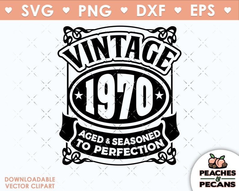 Download Born in 1970 SVG png. Vintage 50th bithday svg cut Files SVG | Etsy