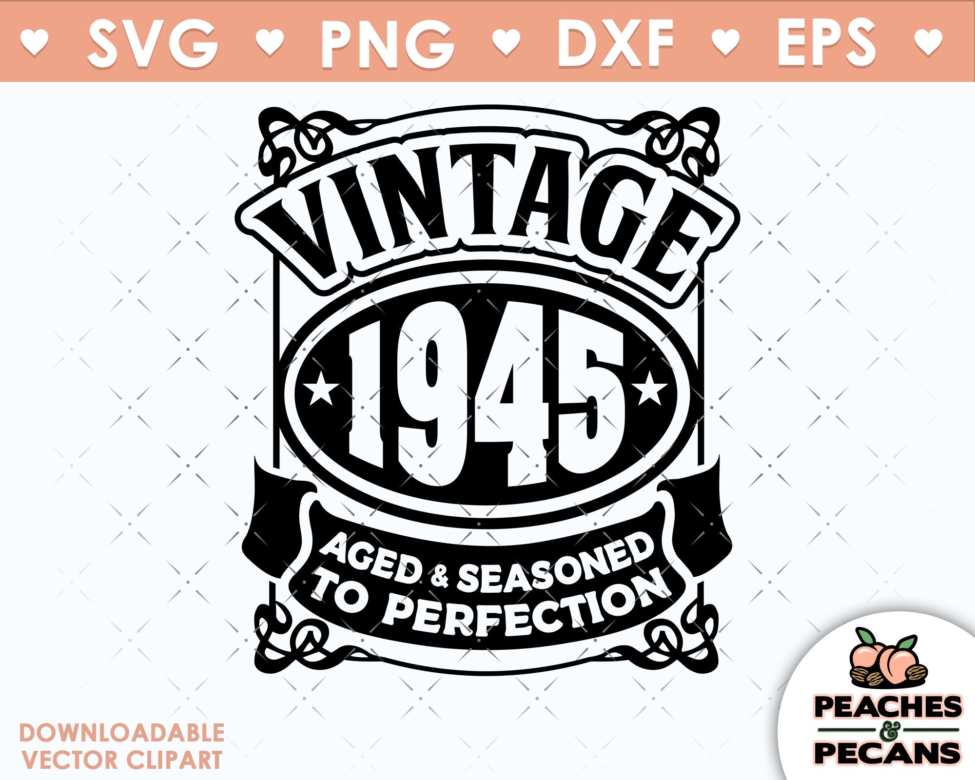 Born in 1945 SVG png. Vintage 75th bithday svg cut Files SVG | Etsy