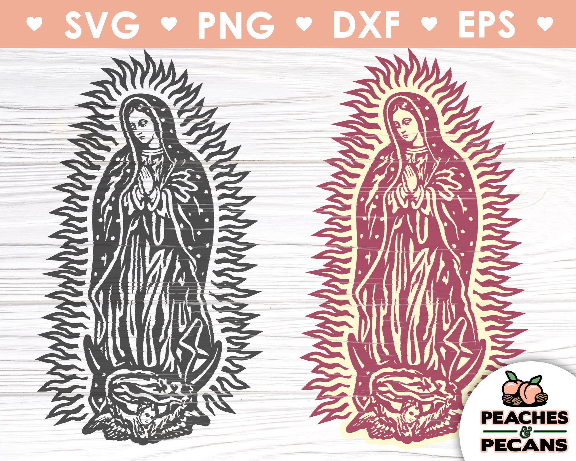 Virgen De Guadalupe svg Virgin Mary SVG Mother Mary Svg Virgen ...