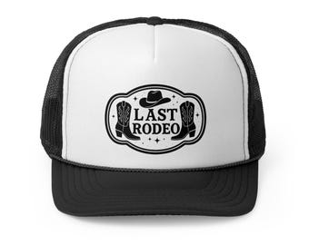 Last Rodeo Bachelorette Trip Hat - Trucker Caps, Cowboy Party Cap, Western Theme, Country, Vintage Style