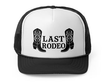 Last Rodeo Bachelor/Bachelorette Trip Hat - Trucker Caps, Cowboy Party Cap, Western Theme, Country, Vintage Style