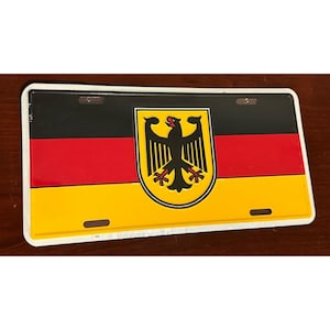 Germany Country Flag with Eagle Metal Sign Aluminum License Plate New