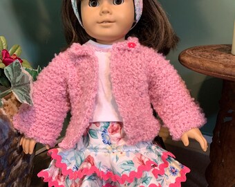 Hand knitted pink long sleeve sweater