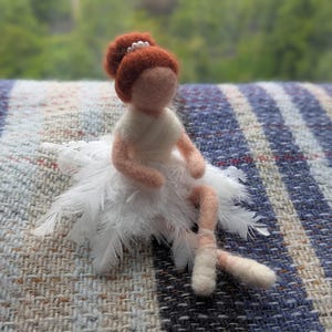 Felted Wool ballerina doll handmade