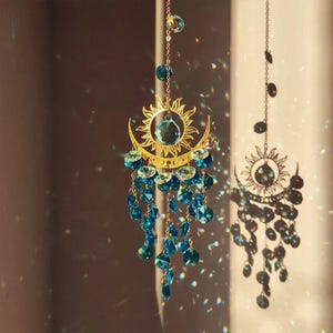 Amethyst Moon Light Catcher, Crystal Suncatcher, Suncatcher, Boho Decor, Housewarming Gift, Wall Hanging, Friendship Gift, Gift For Mother