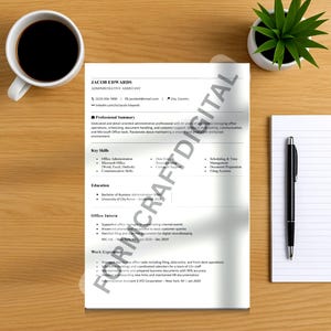 Editable Resume Template for Students & Admin Jobs | Canva CV | One Page Professional Resume + Cover Letter | Instant Download