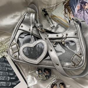 Ita Bag, Ita bags, Handbag, Purse, Cute,  Streetwear, Kawaii, Pin Display, Anime, Window Bag, Black, Itabag, Gift For Her, Gift for Women