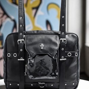 Ita Bag, Ita bags, Handbag, Cute,  Streetwear, Kawaii, Pin Display, Anime, Gift, Window Bag, Black, Itabag, Gift For Her, Gift for Women
