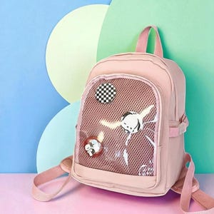 Ita Bag, Ita Backpack, , Cute,Streetwear, Anime, Kawaii, Pin Display, Pin Collection Backpack, Gift For Her, Gift for Women, Nylon Backpack