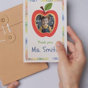 Tarjeta de agradecimiento para el maestro Tarjeta con foto de niño de 4x6 Plantilla editable Tarjeta con foto Tarjeta de agradecimiento de fin de año Tarjeta para el maestro Tarjeta de regalo para el maestro