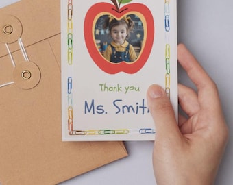 Teacher Appreciation Card Child Photo 4x6 Card Editable Template Photo Card Thank You End-of-year card Teacher Carding Teacher Gift Card