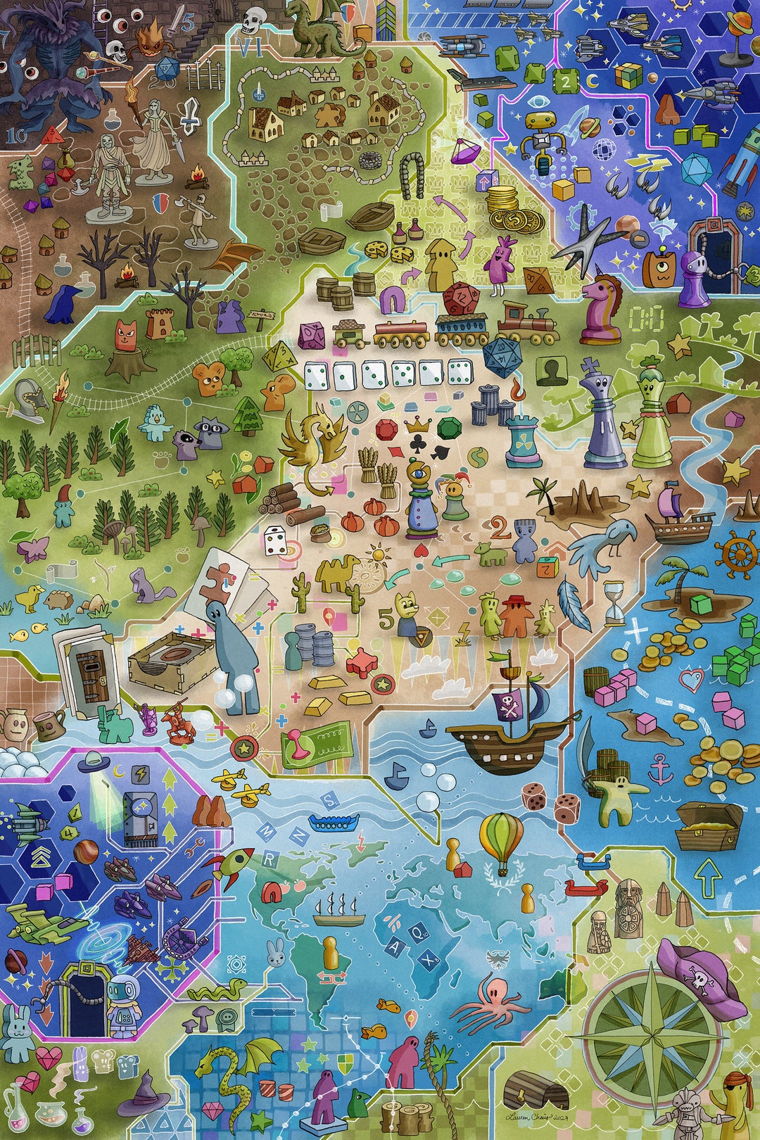 The Board Game Doodle Art - Etsy