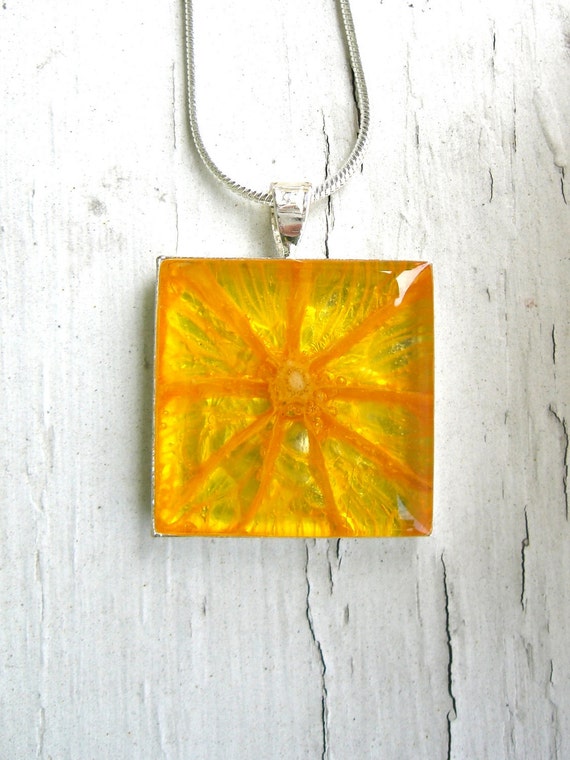 Items similar to Fruit Jewelry Real Orange Pendant Real Fruit