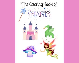 Magical Coloring Book for Kids | Princesses, Unicorns, Dragons (Printable PDF)