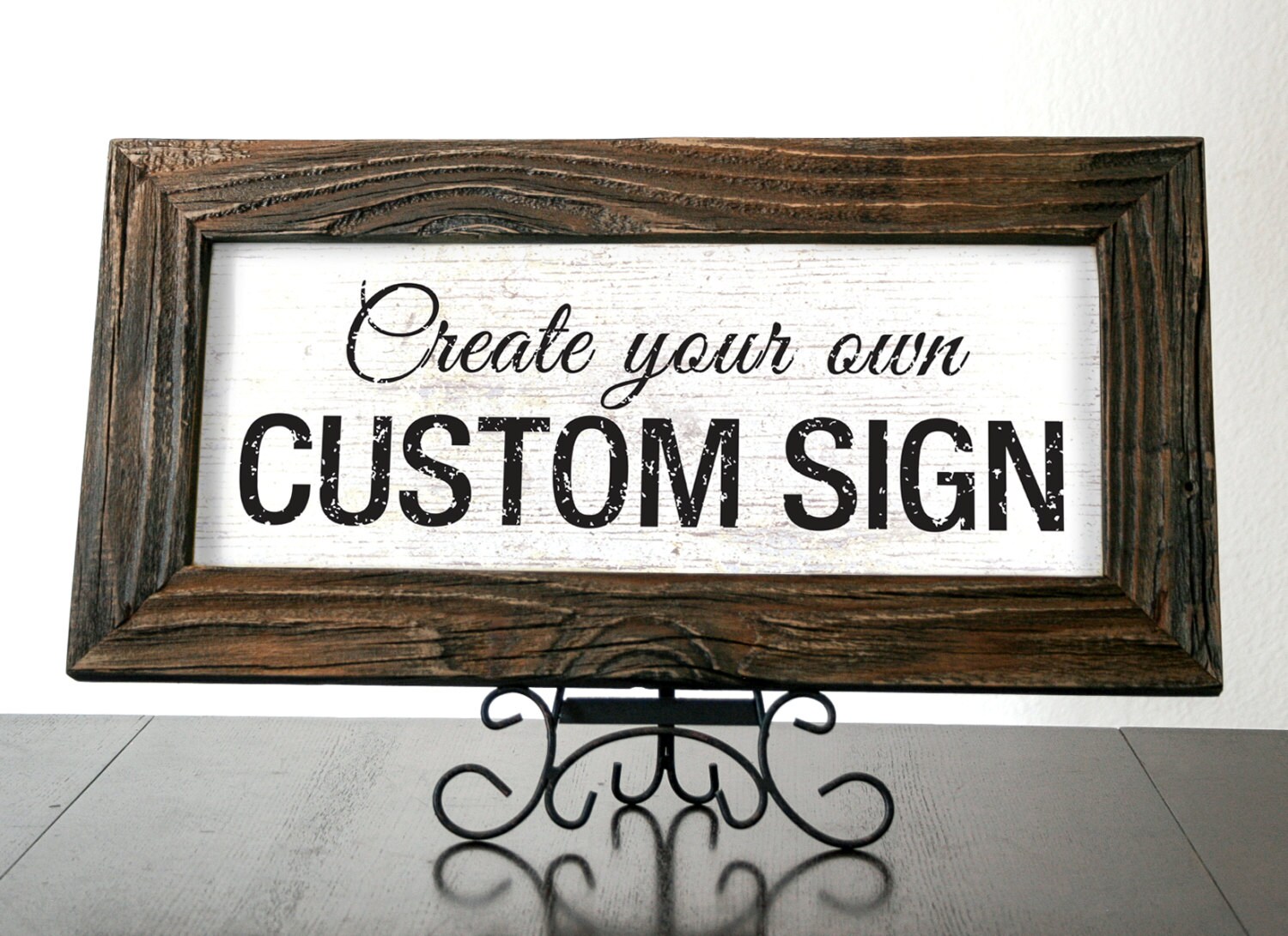 Rustic Custom Sign. Custom Reclaimed Wood Frame Sign . Etsy