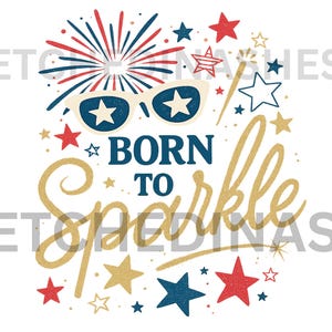 Gemaakt om te schitteren, geboren om te schitteren, png Patriottisch sublimatieontwerp | Vuurwerk, bloemen Amerikaanse koeienschedel | 300 dpi transparante achtergrond