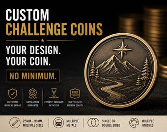 Custom Challenge Coin | Personalized Metal Coin, Your Design, No Minimum