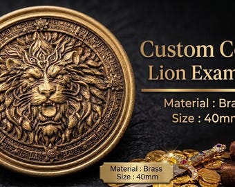 Personalized Brass Coin | Custom 3D Engraved Challenge Coin (40mm)