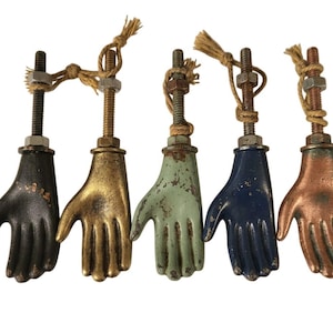 Brass Helping Hand Furniture Pull Knob Custom Colors