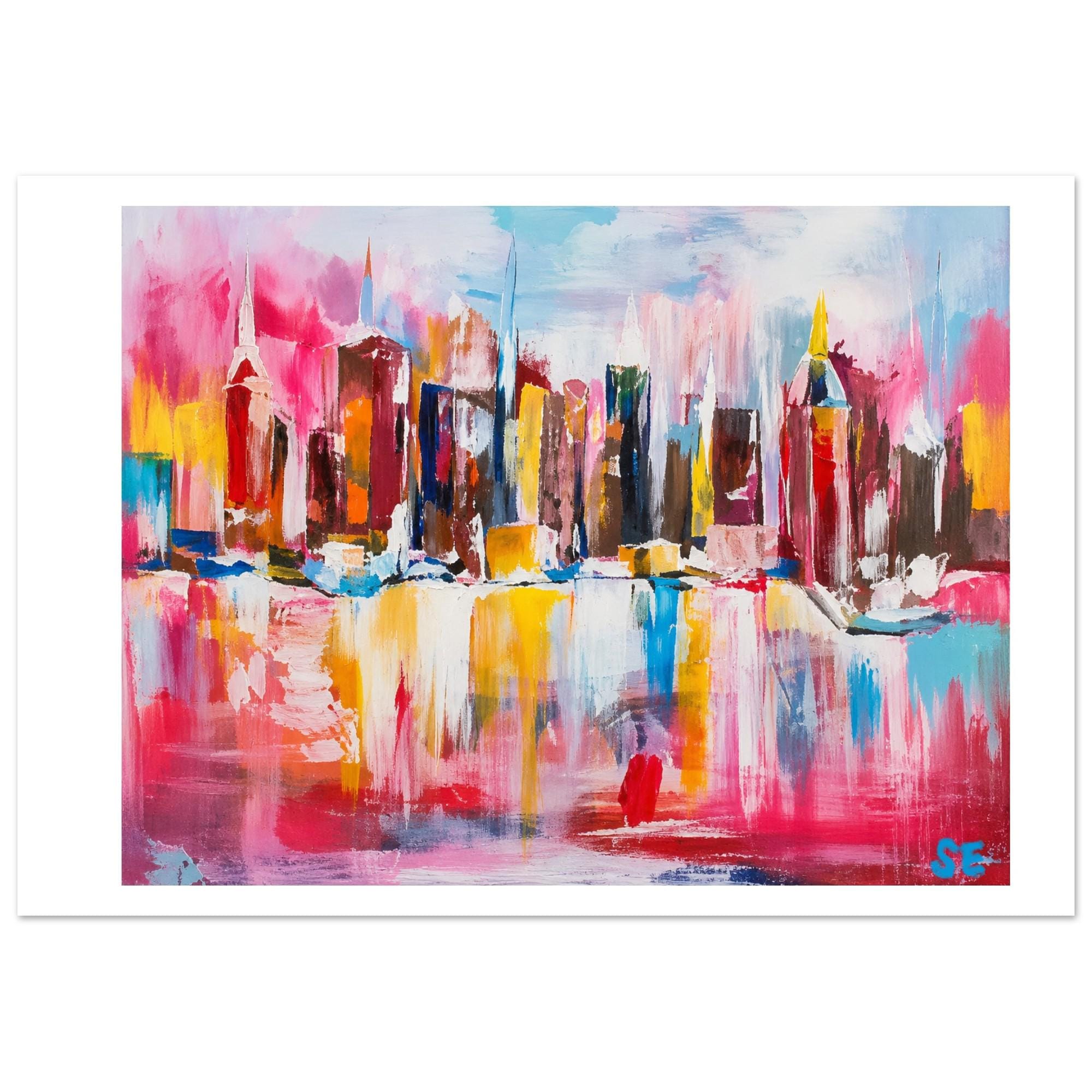 New York Skyline Acrylic Painting - Etsy