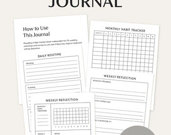 Minimalist Habit Tracker Journal (Printable & Fillable PDF)