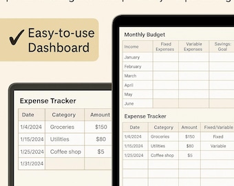 ADHD Budget Tracker for Google Sheets & Excel | Monthly Planner | Auto Calculating | Digital Download
