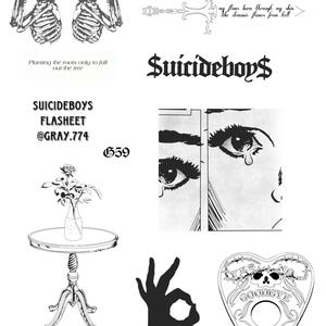 suicideboys tattoo flashsheet