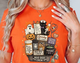 Halloween Nurse Shirt, Boo Boo Crew Comfort Colors Tee, Spooky Nurse Graphic Shirt, Nurse Halloween Gift