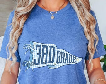 3rd Grade Teacher Shirt, Third Grade Pennant Graphic Tee, Back to School Teacher Gift, 3rd Grade Team Shirt