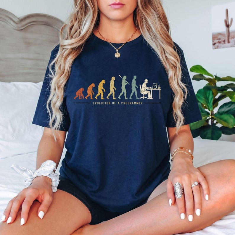 Programmer Evolution Coding T-Shirt, Funny Software Developer Gift, Computer Programmer Graphic Tee, Coder Nerd Shirt imagem 8