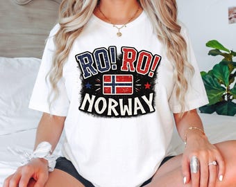 Ro! Ro! Norway Flag T-Shirt, Vintage Norwegian Pride Gift, Norway Graphic Tee