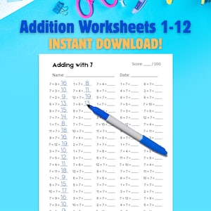 Zugabe Arbeitsblätter 1–12 | Ausdruckbare Mathe-Übungen für Kinder | Homeschool & Klassenzimmer Ressourcen