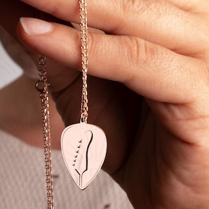 Guitar Pick Unisex Necklace, Gift for Guitarist, Gift for Musician, Gift for Music Lover, Gift for Boyfriend, Special Gift for Girlfriend