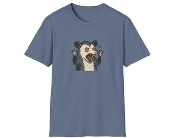 Screaming Opossum T-Shirt – Funny Graphic Unisex Softstyle Tee