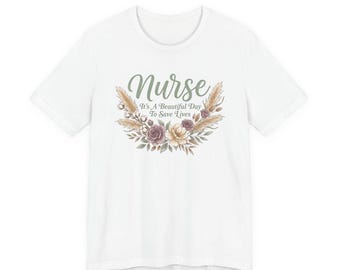 Nurse Hand-Lettered Script Tee | Boho Wildflower Sublimation Design