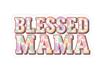 Blessed Mama pink tile Sticker | Retro Pink-Tile Nostalgia, pastel retro kitsch