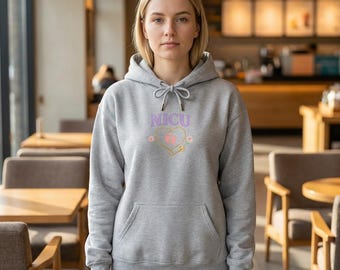 NICU Heart Stethoscope hoodie | Lavender Baby Footprints, Floral Sublimation PNG