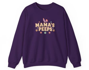 Mama's Peeps Crewneck Sweatshirt | pastel pixel art, cozy gamer lofi