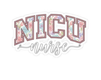 NICU Nurse Sticker | pastel pixel varsity, cozy lofi decal