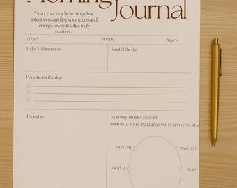 Minimalist Boho Morning Journal – Instant download for a Mindful Start