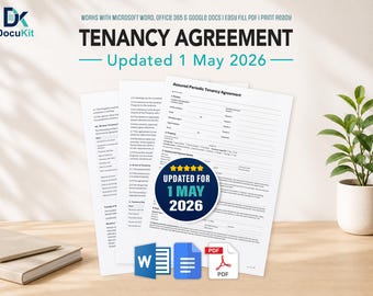 Tenancy Agreement England | Assured Periodic 2026 | Renters' Rights Act | Editable Word & Fillable PDF