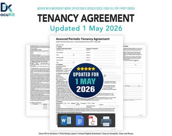 Tenancy Agreement Template 2026 | Renters Rights Act RRA Contract | Assured Periodic Word PDF