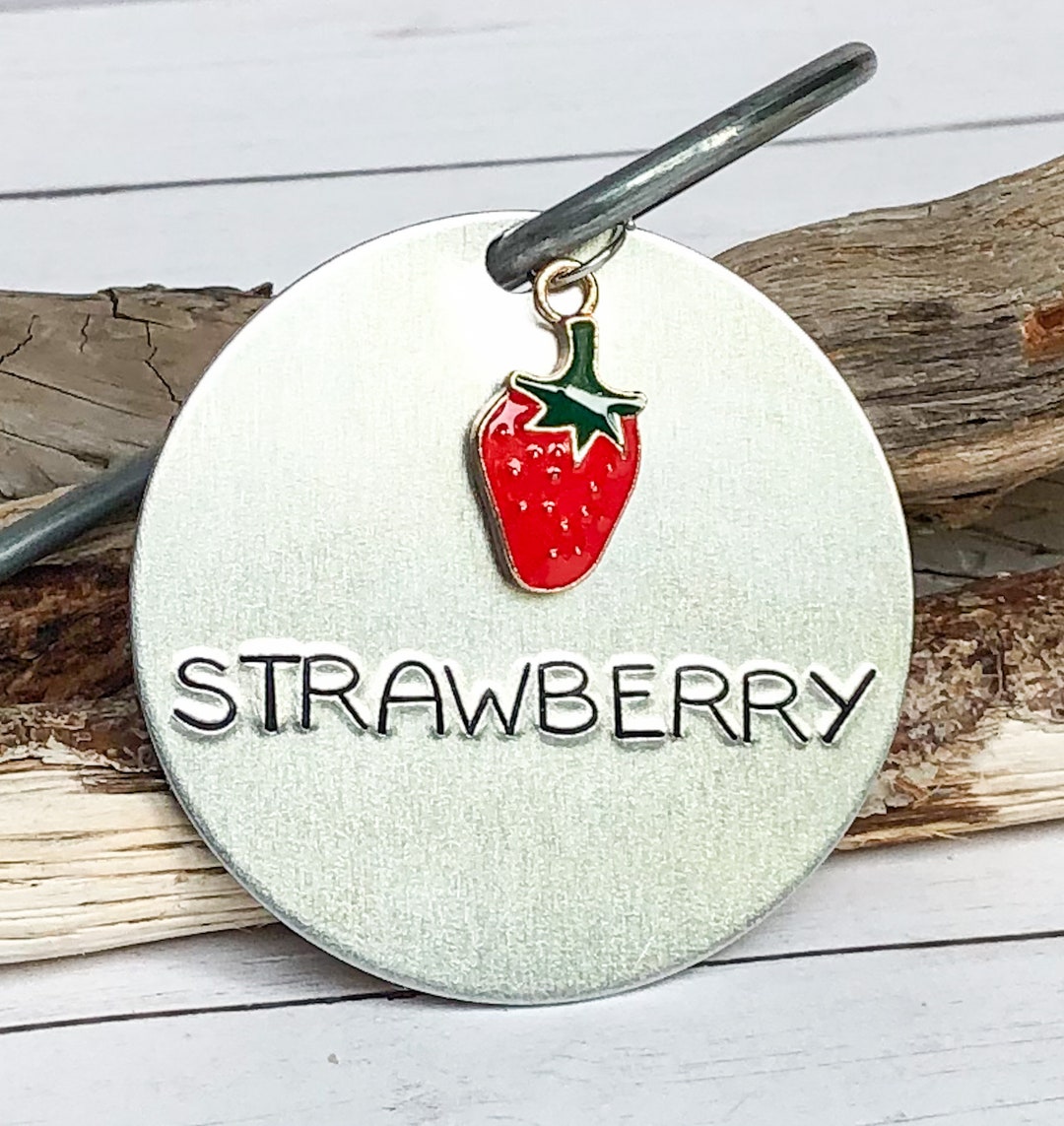 Strawberry Plant Label, Hanging Garden Stake Sign, Herb Marker, Metal ...
