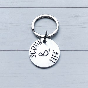 Scrub Life Stethoscope Keychain, Nurse Gift, Stamping, Handstamped, Hand Stamped, Handmade