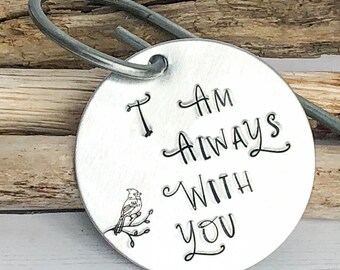 I Am Always With You Cardinal Memorial Garden Stake, Herb Marker, Plant Label, Metal, Handstamped, Hand Stamped, Gardening Gift, Handmade