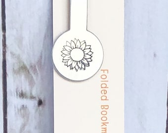 Sunflower Hand Stamped Bookmark
