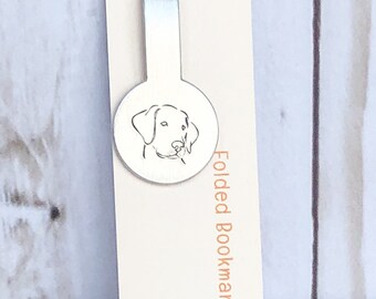 Dog Hand Stamped Folded Bookmark