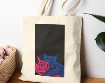 TV Girl Cat Baumwolltasche
