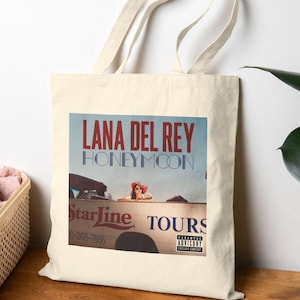 Lana Del Rey Cotton Tote Bag - American Singer Musician Grocery Shopping Beach Summer Reusable Canvas Handbag Music Merch