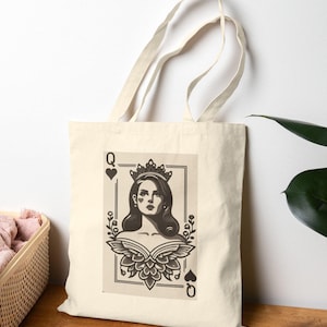 Lana Del Rey Baumwoll-Einkaufstasche - amerikanische Sängerin Musiker Lebensmittel Einkauf Einkaufsstrand Sommer Wiederverwendbare Canvas Handtasche Musik Merch